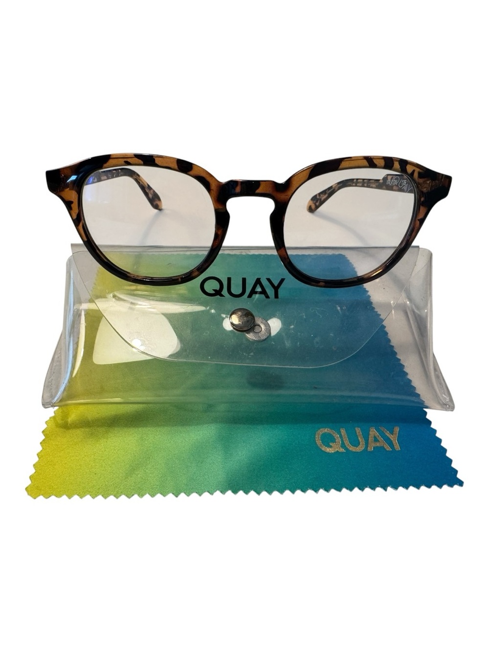 QUAY Australia Tortoise Retro Vintage Keyhole Bridge Eyeglasses Frames Like New